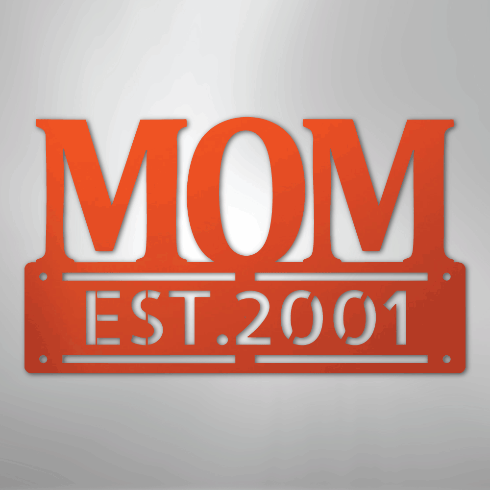 My Easy Monogram Steel Sign Orange / 24" Mother's Day Plaque - Steel SIgn