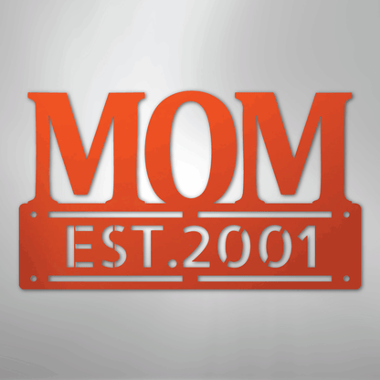 My Easy Monogram Steel Sign Orange / 24" Mother's Day Plaque - Steel SIgn