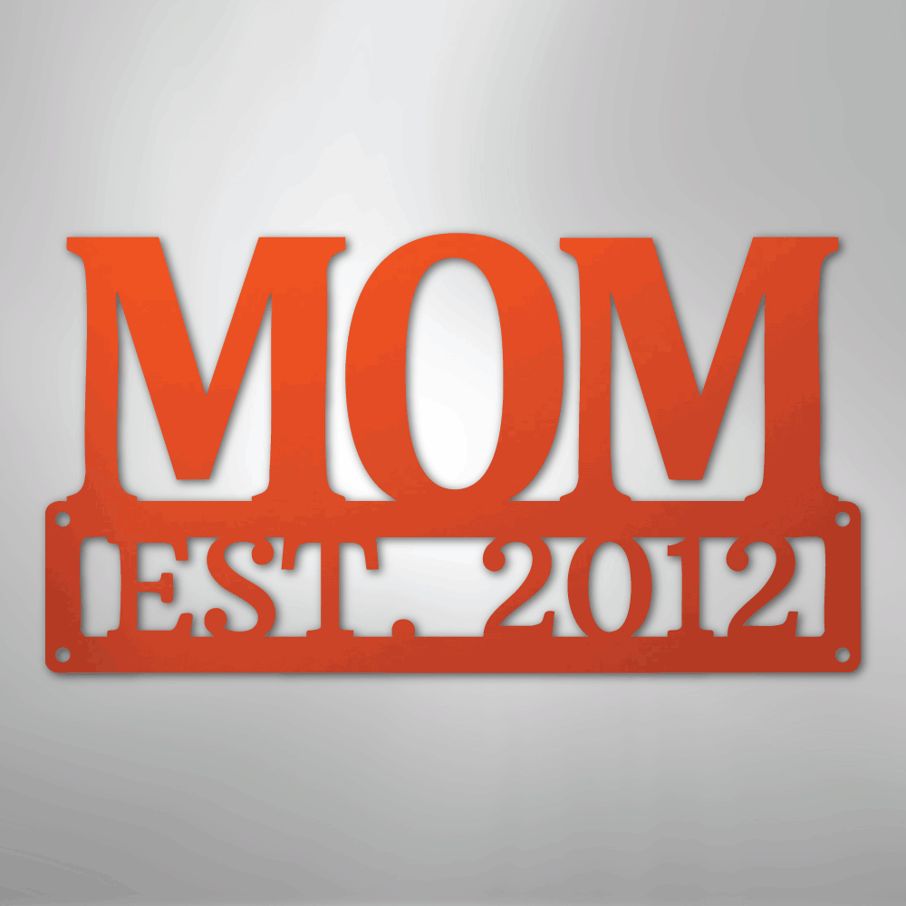 My Easy Monogram Steel Sign Orange / 24" Mother's Day Plaque - Steel SIgn