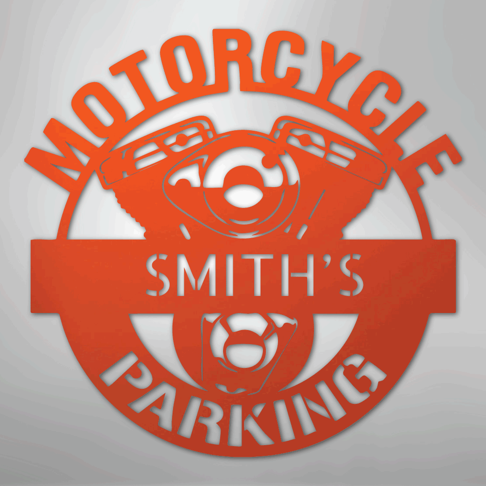 My Easy Monogram Steel Sign Orange / 24" Motorcycle Parking Monogram - Steel Sign
