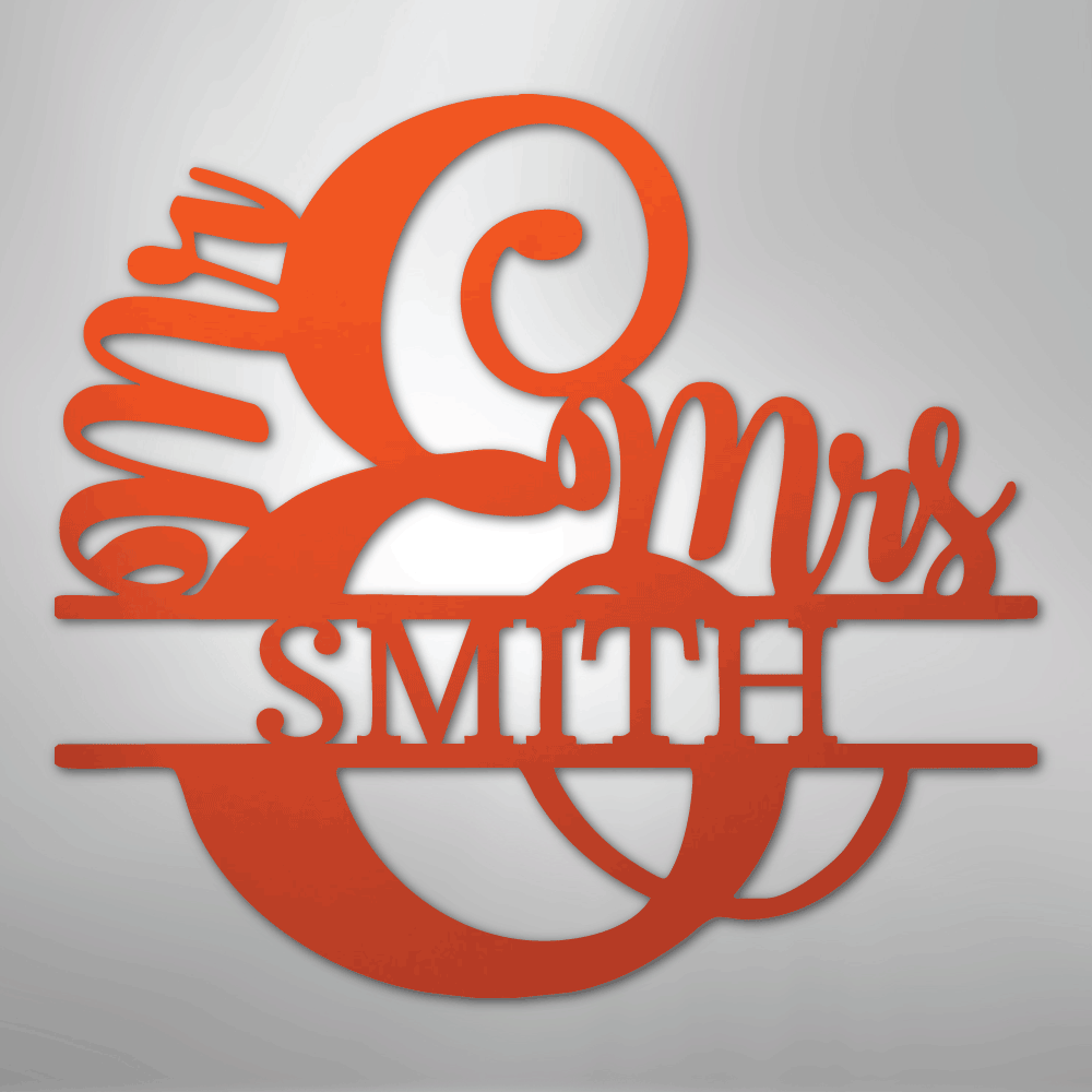My Easy Monogram Steel Sign Orange / 24" New Couples Monogram - Steel Sign