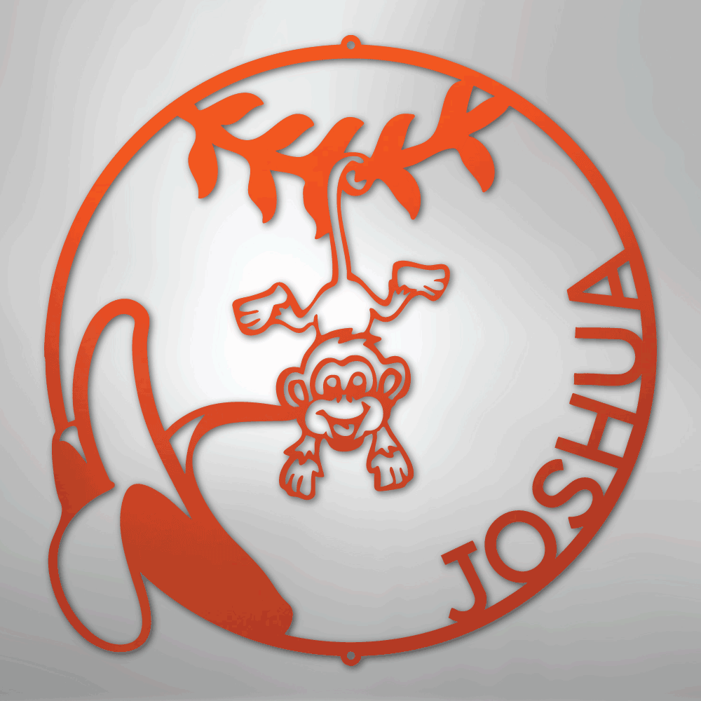 My Easy Monogram Steel Sign Orange / 24" Our Little Monkey Monogram - Steel Sign
