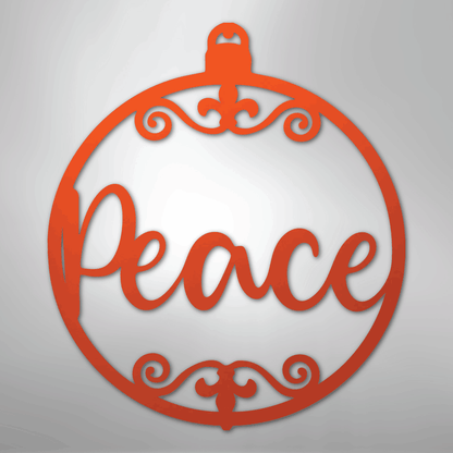 My Easy Monogram Steel Sign Orange / 24" Peace Ornament - Steel Sign