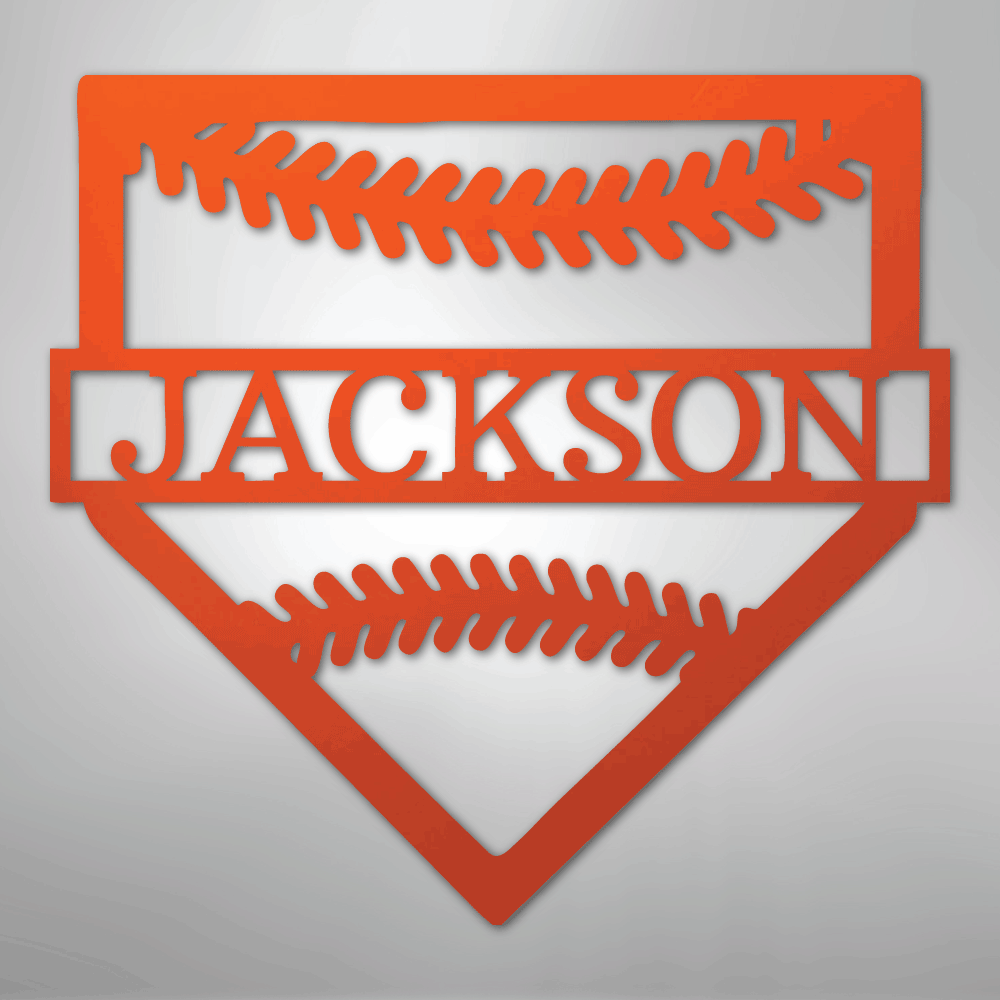 My Easy Monogram Steel Sign Orange / 24" Personal Home Base