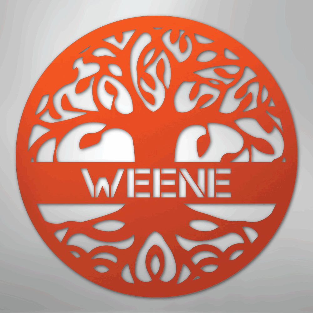 My Easy Monogram Steel Sign Orange / 24" Personalized Tree of Life - Steel Sign