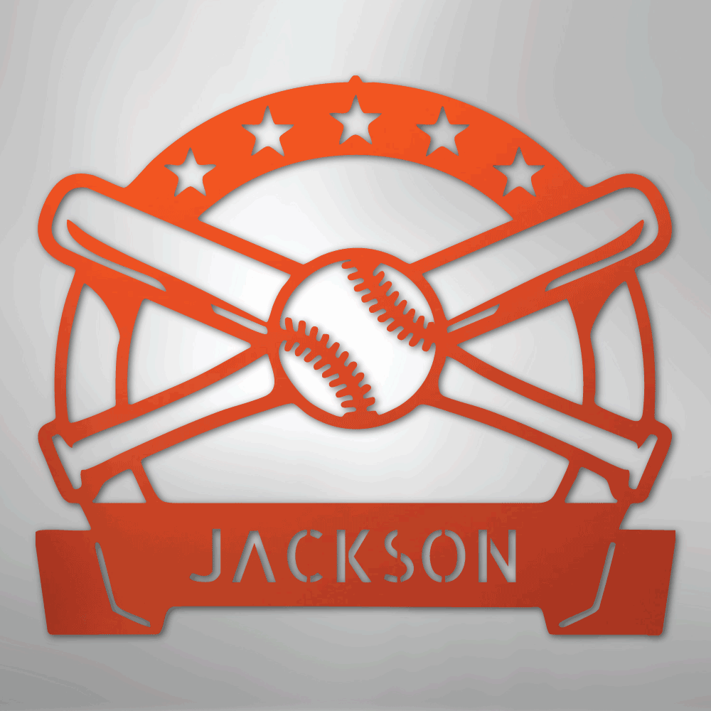 My Easy Monogram Steel Sign Orange / 24" Play Ball Monogram - Metal Sign