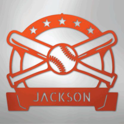My Easy Monogram Steel Sign Orange / 24" Play Ball Monogram - Metal Sign