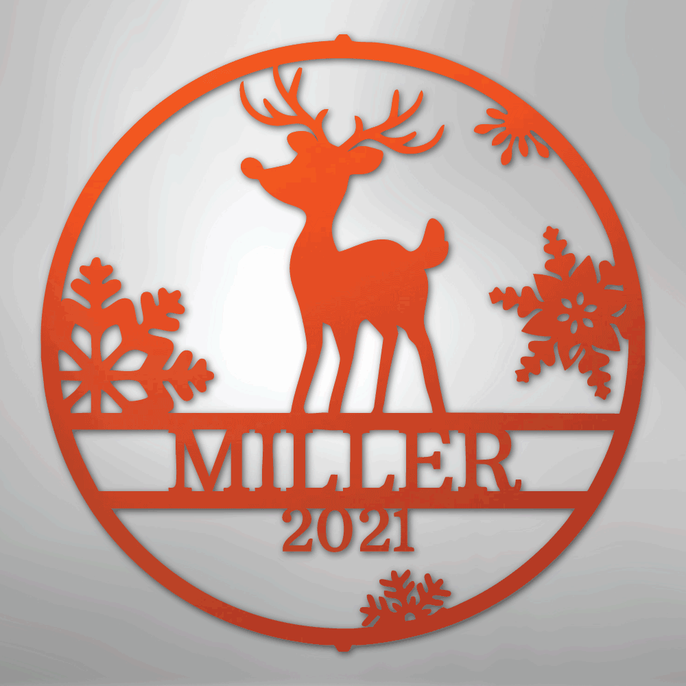 My Easy Monogram Steel Sign Orange / 24" Rudolph's Monogram - Steel Sign