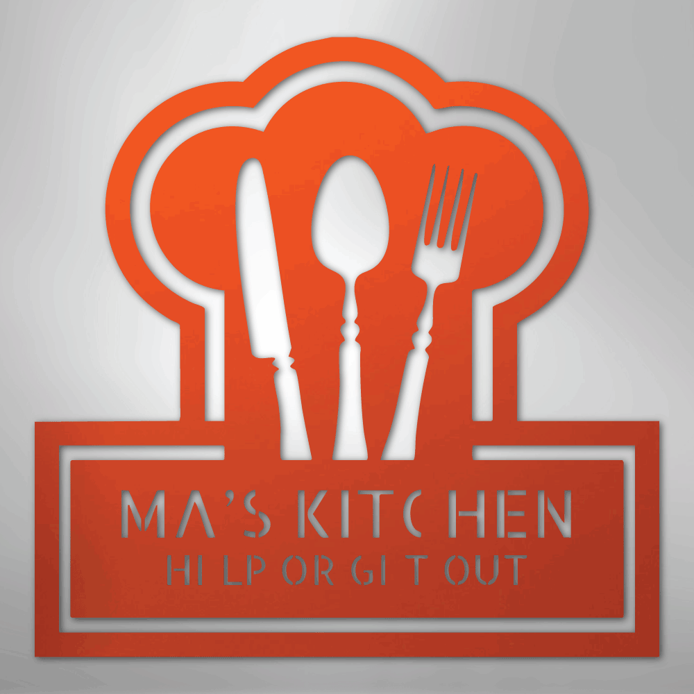 My Easy Monogram Steel Sign Orange / 24" Ruler Of The Kitchen Monogram - Steel Sign