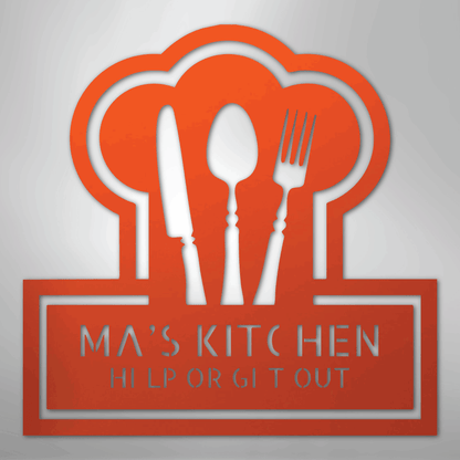 My Easy Monogram Steel Sign Orange / 24" Ruler Of The Kitchen Monogram - Steel Sign