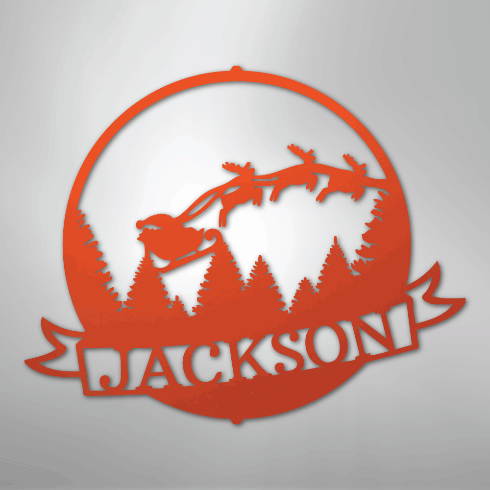 My Easy Monogram Steel Sign Orange / 24" Santa's Journey Monogram - Steel Sign