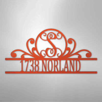 My Easy Monogram Steel Sign Orange / 24" Scroll Family Name Monogram - Steel Sign