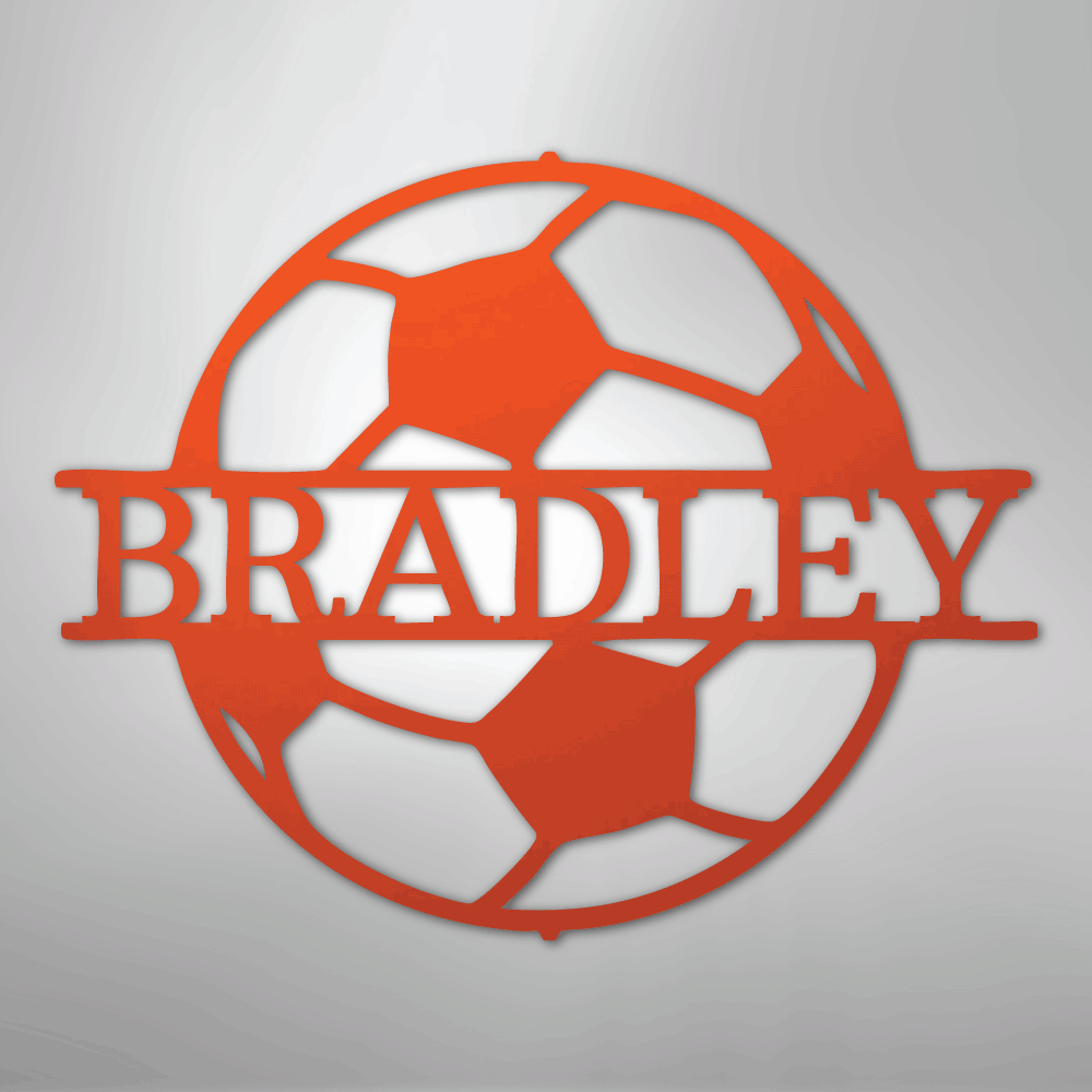 My Easy Monogram Steel Sign Orange / 24" Soccer Monogram - Steel Sign