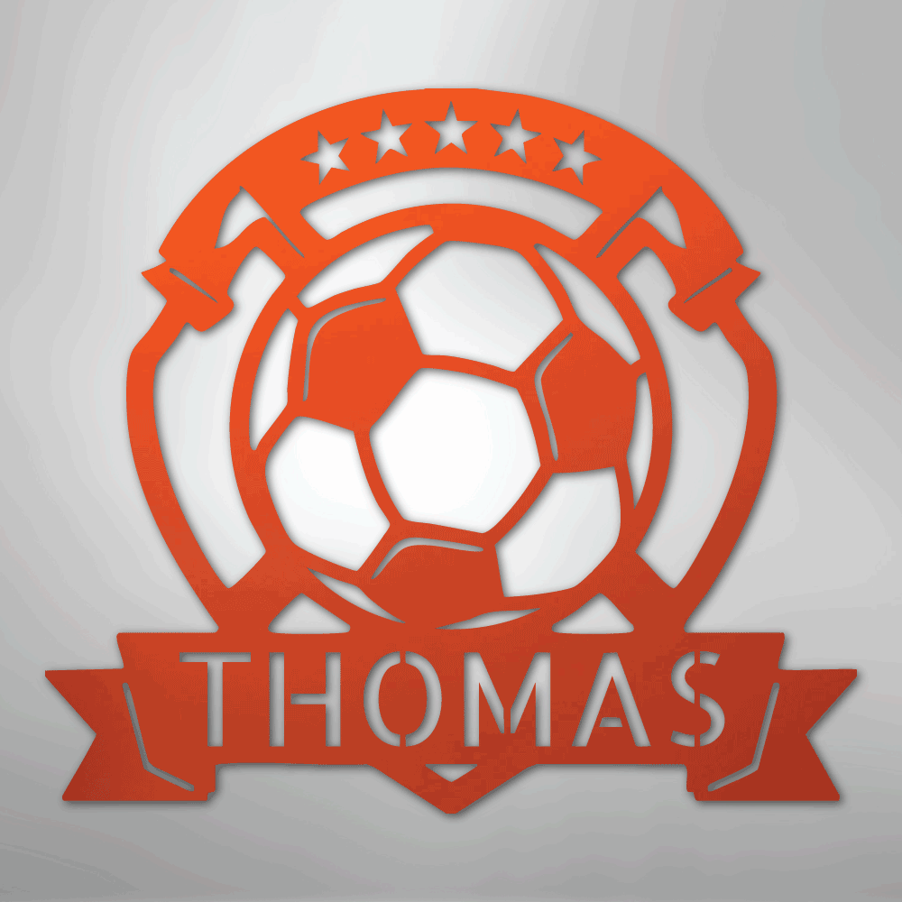 My Easy Monogram Steel Sign Orange / 24" Soccer Plaque Monogram - Steel Sign