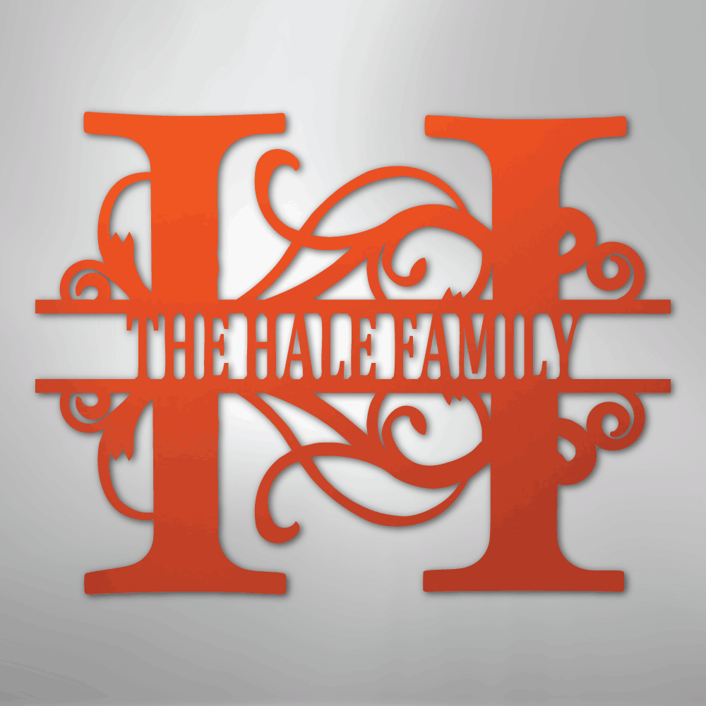 My Easy Monogram Steel Sign Orange / 24" Split Letter Monogram - Steel Sign