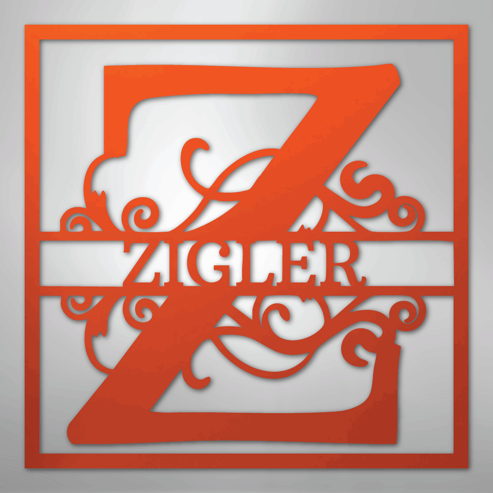My Easy Monogram Steel Sign Orange / 24" Split Square Monogram - Steel Sign