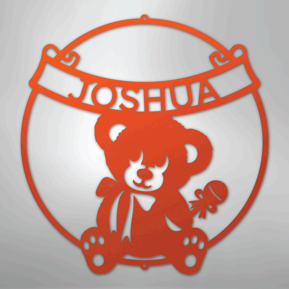 My Easy Monogram Steel Sign Orange / 24" Teddy Banner Monogram - Steel Sign