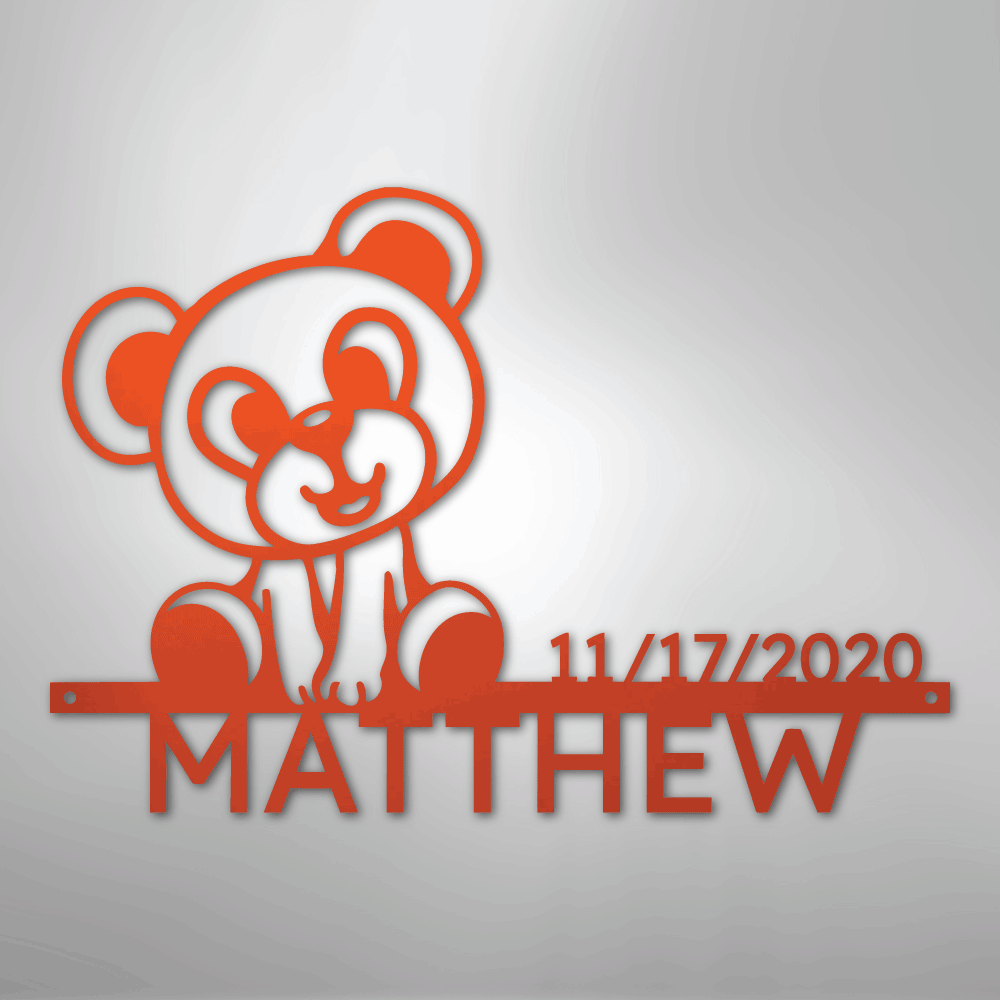 My Easy Monogram Steel Sign Orange / 24" Teddy Monogram - Steel Sign