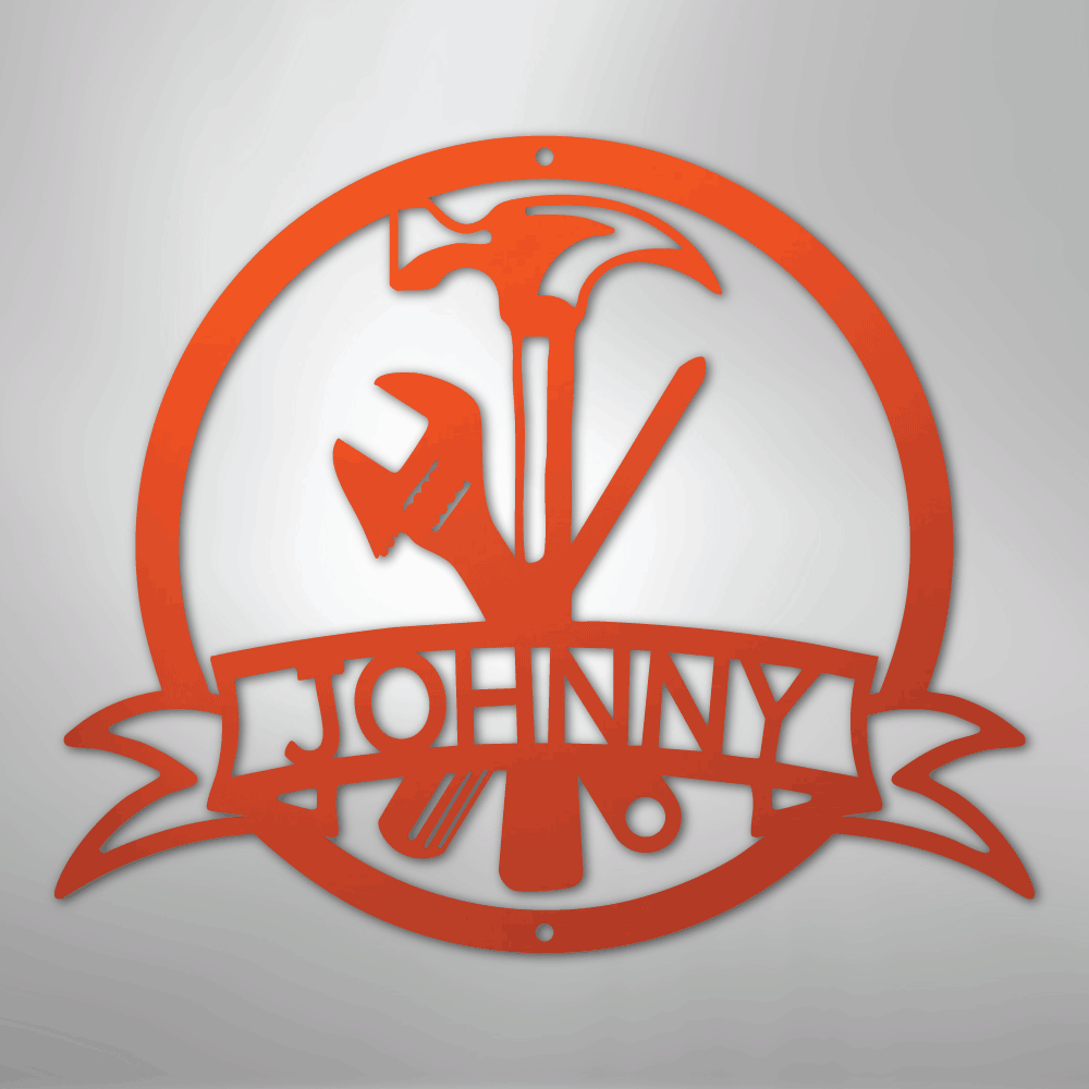My Easy Monogram Steel Sign Orange / 24" Tool Man Monogram - Steel Sign