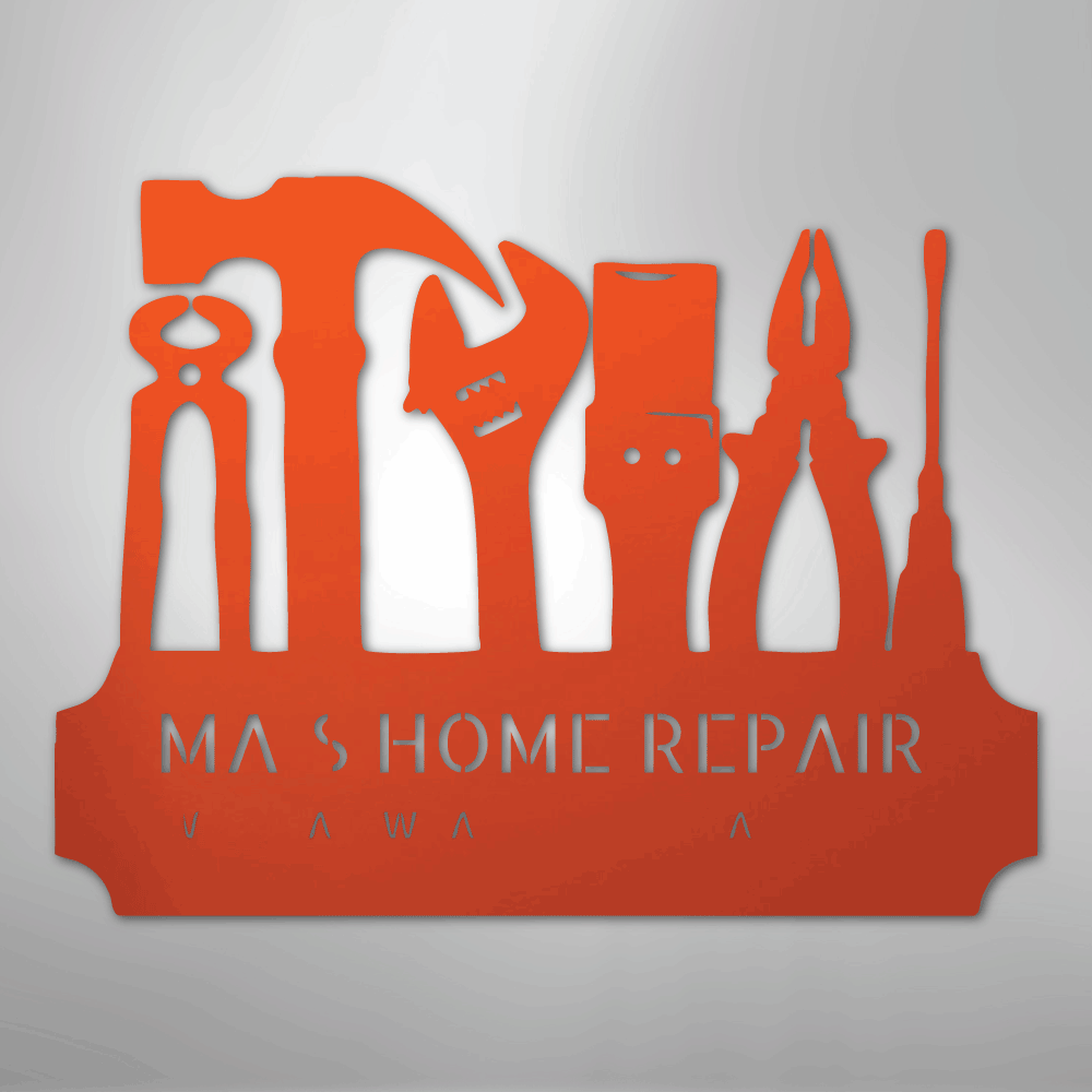My Easy Monogram Steel Sign Orange / 24" Tool Time Monogram - Steel Sign