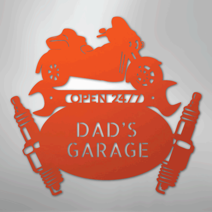 My Easy Monogram Steel Sign Orange / 24" Trike Mechanic Monogram - Steel Sign