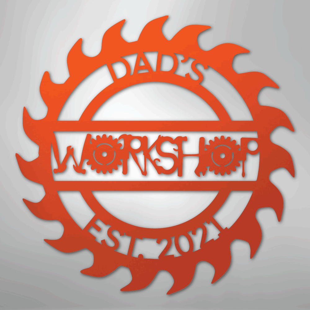 My Easy Monogram Steel Sign Orange / 24" Unique Workshop Monogram - Steel Sign