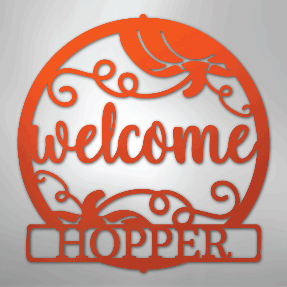 My Easy Monogram Steel Sign Orange / 24" Welcome Fall Monogram - Steel Sign