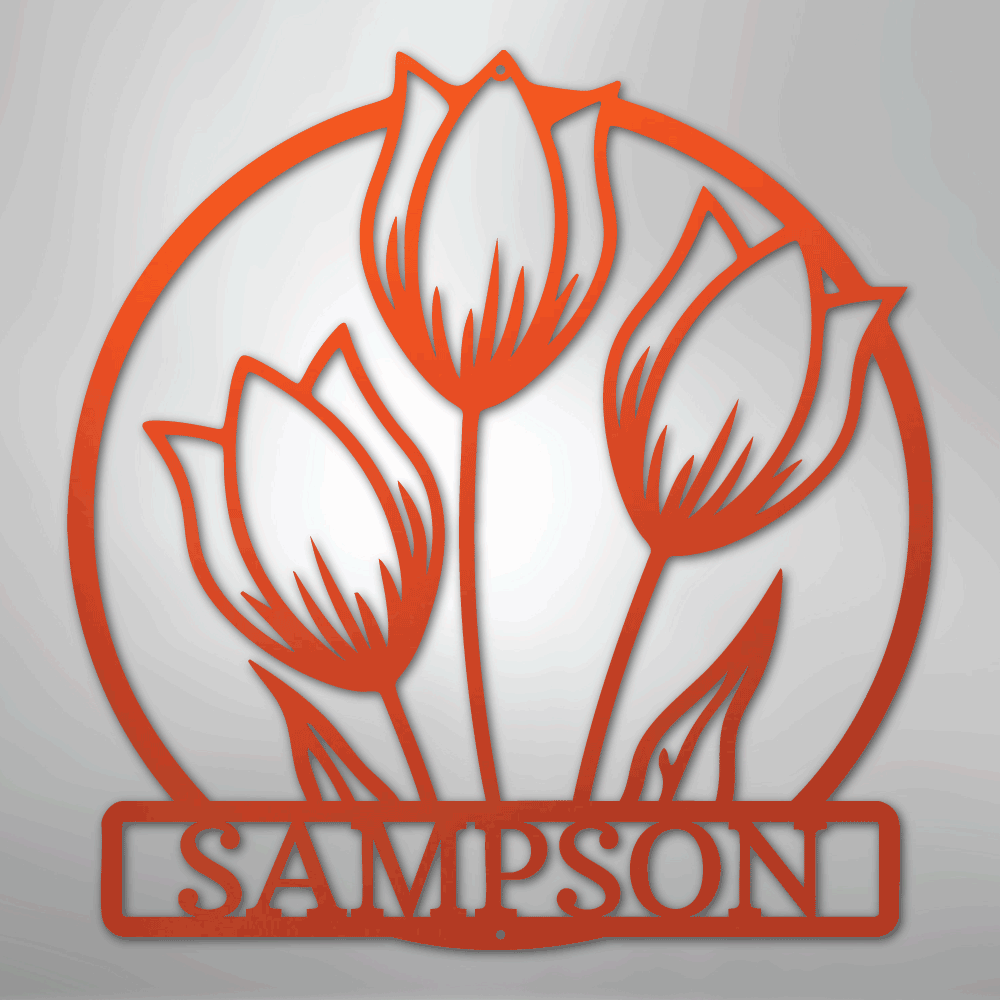 My Easy Monogram Steel Sign Orange / 24" Wild Tulip Monogram - Steel Sign