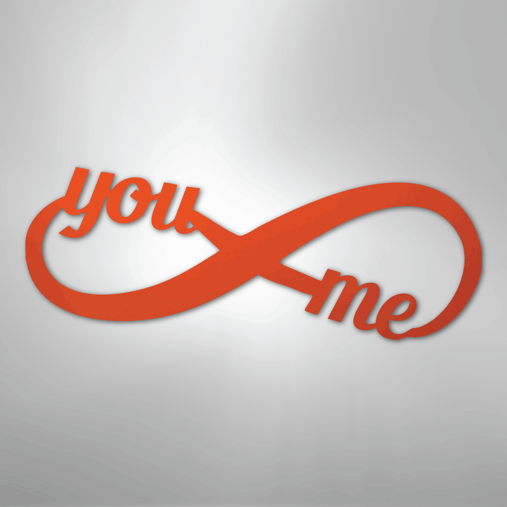 My Easy Monogram Steel Sign Orange / 24" You and Me Infinity - Steel Sign