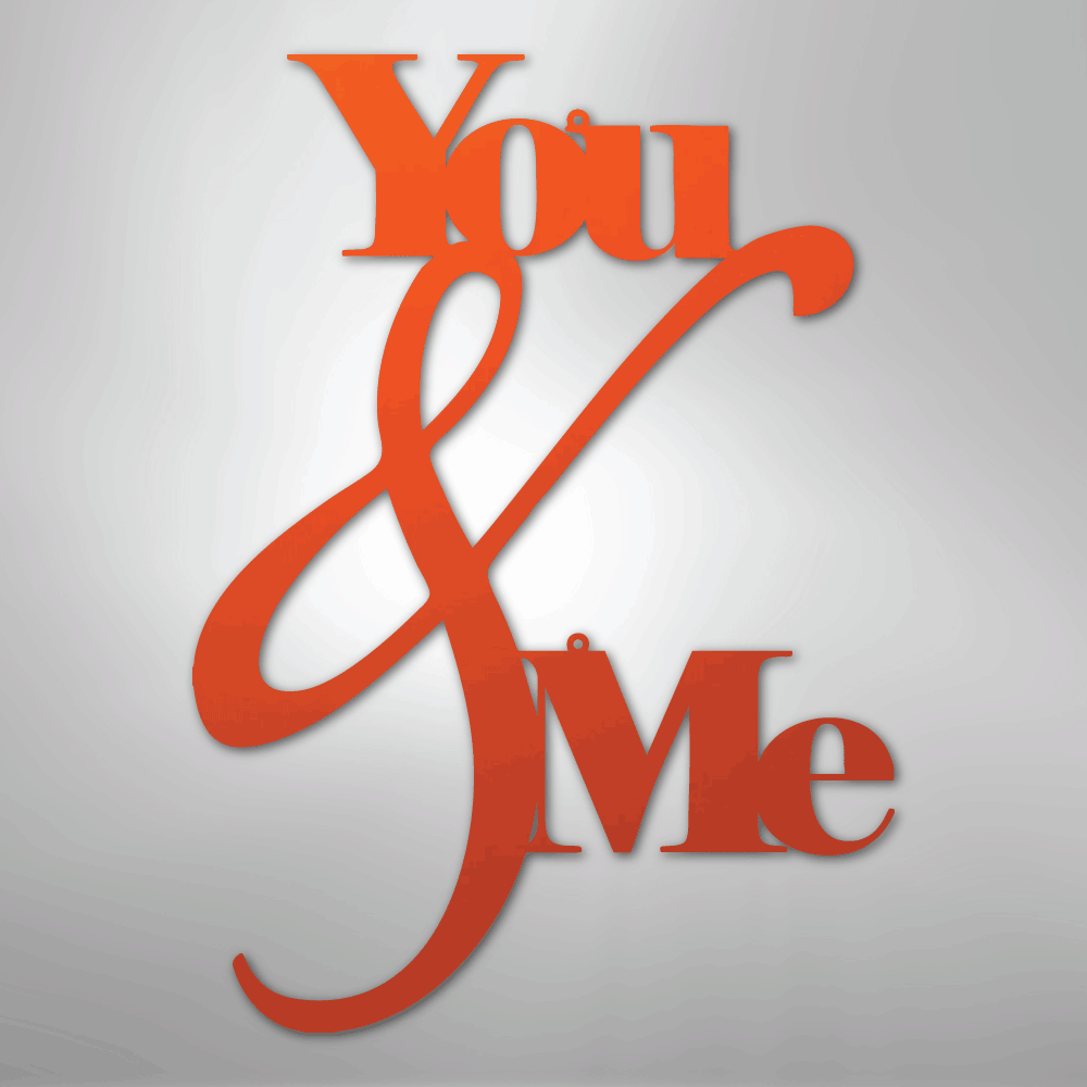 My Easy Monogram Steel Sign Orange / 24" You and Me Quote - Steel Sign