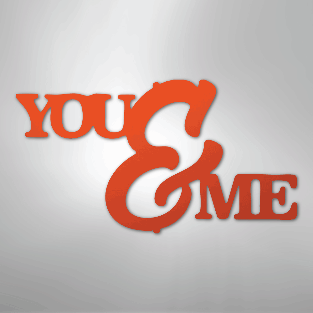 My Easy Monogram Steel Sign Orange / 24" You and Me Script - Steel Sign