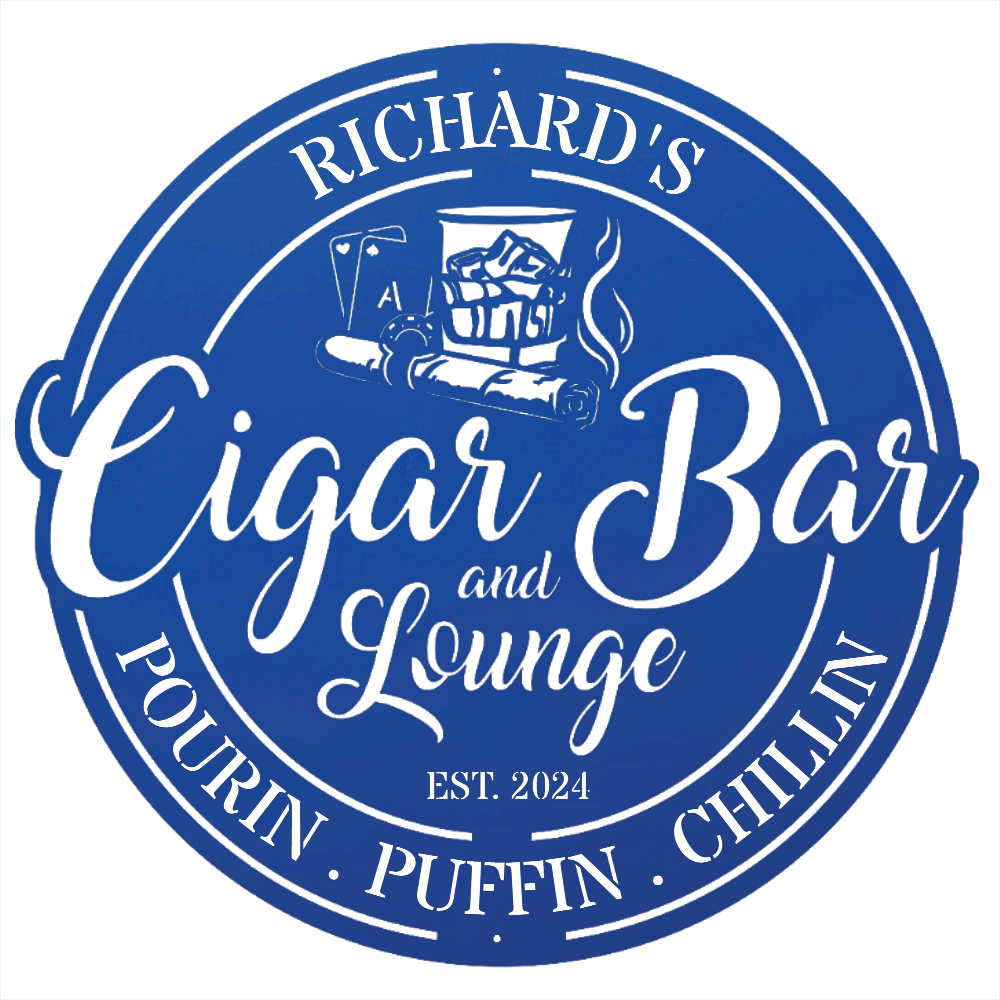 My Easy Monogram Steel Sign Personalized Cigar Bar Sign for Stylish Decor