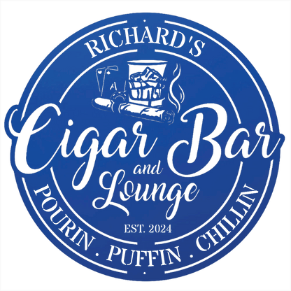 My Easy Monogram Steel Sign Personalized Cigar Bar Sign for Stylish Decor