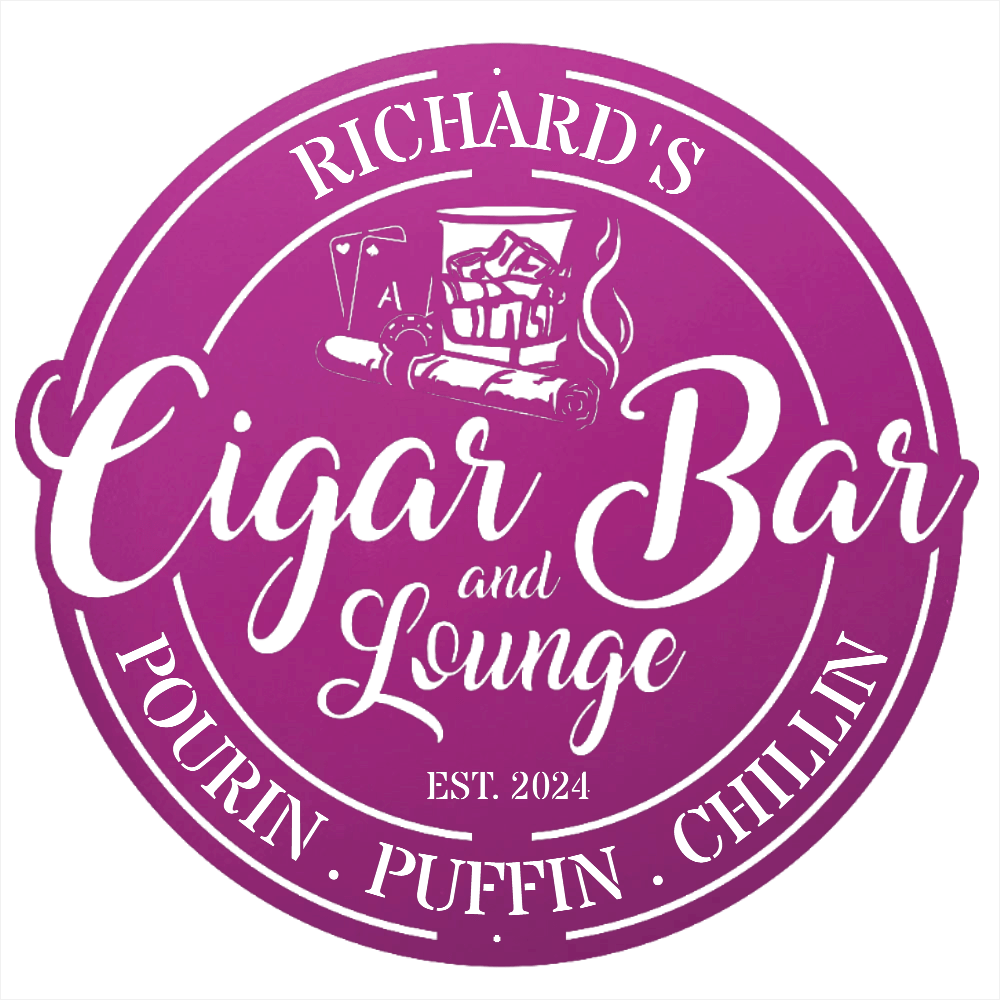 My Easy Monogram Steel Sign Personalized Cigar Bar Sign for Stylish Decor