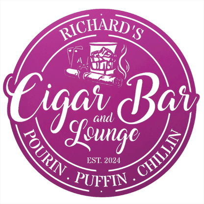 My Easy Monogram Steel Sign Personalized Cigar Bar Sign for Stylish Decor