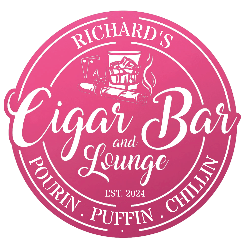 My Easy Monogram Steel Sign Personalized Cigar Bar Sign for Stylish Decor