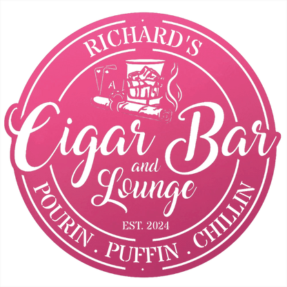 My Easy Monogram Steel Sign Personalized Cigar Bar Sign for Stylish Decor
