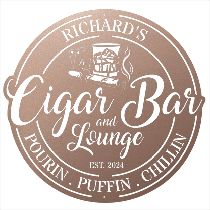 My Easy Monogram Steel Sign Personalized Cigar Bar Sign for Stylish Decor