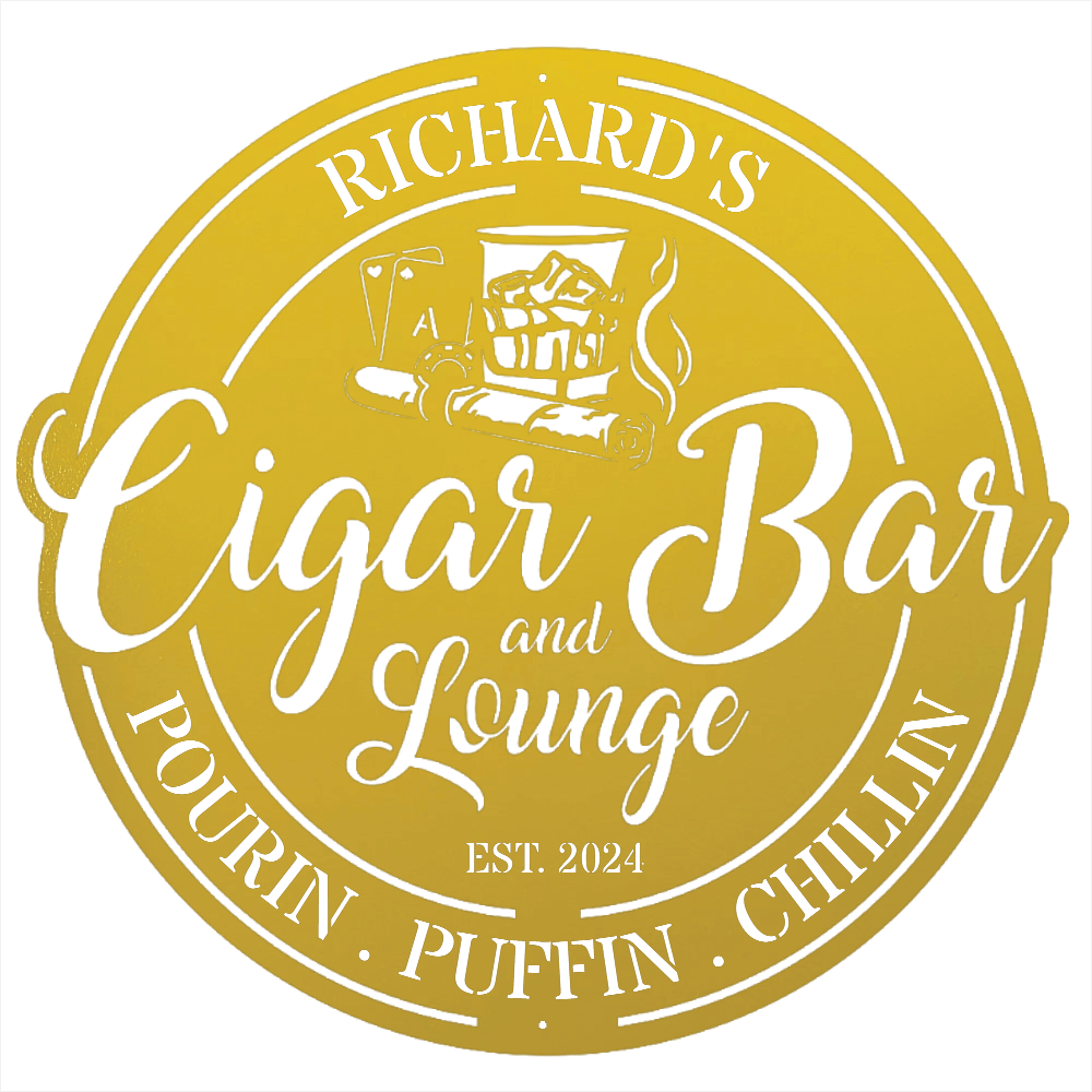 My Easy Monogram Steel Sign Personalized Cigar Bar Sign for Stylish Decor
