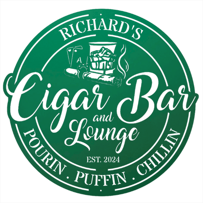 My Easy Monogram Steel Sign Personalized Cigar Bar Sign for Stylish Decor