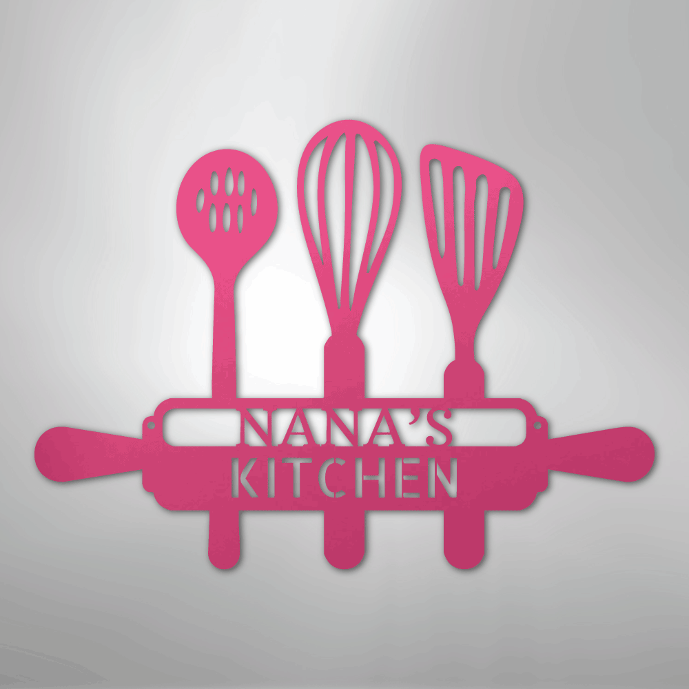 My Easy Monogram Steel Sign Pink / 12 Baker's Kitchen
