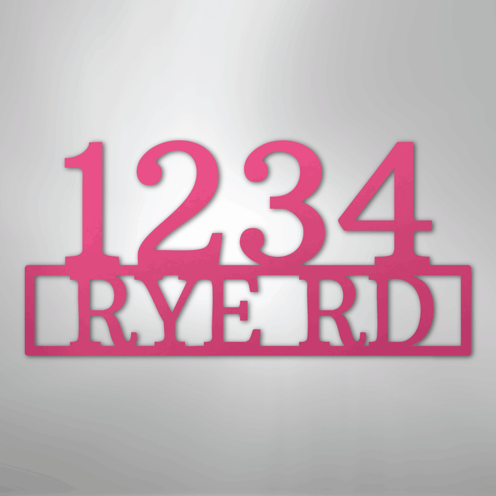 My Easy Monogram Steel Sign Pink / 24" Address - Steel Sign