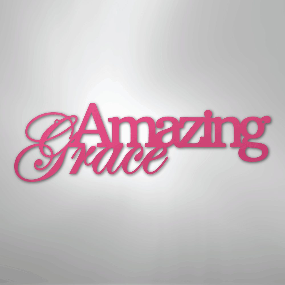 My Easy Monogram Steel Sign Pink / 24" Amazing Grace - Steel Sign