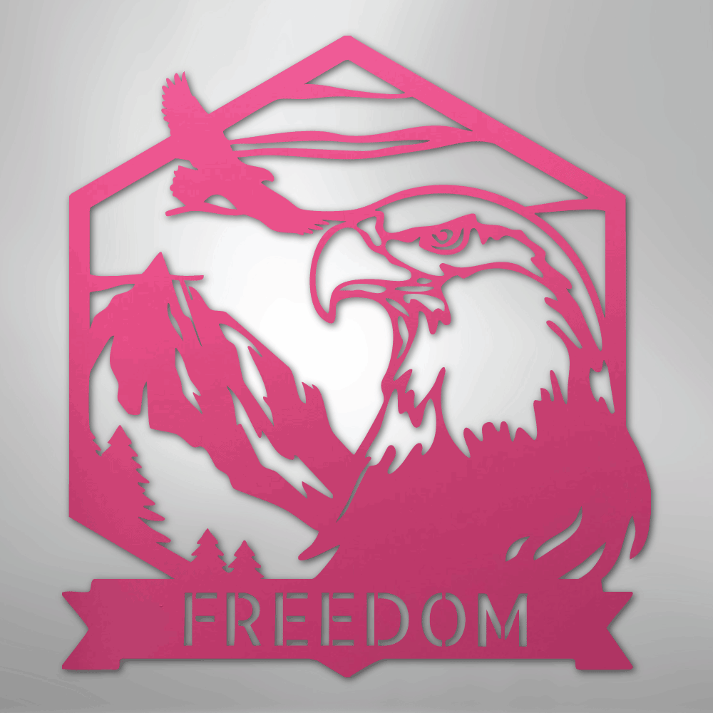 My Easy Monogram Steel Sign Pink / 24" Bald Eagle Monogram - Steel Sign