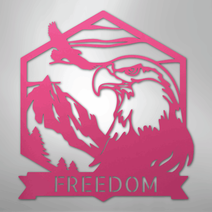 My Easy Monogram Steel Sign Pink / 24" Bald Eagle Monogram - Steel Sign