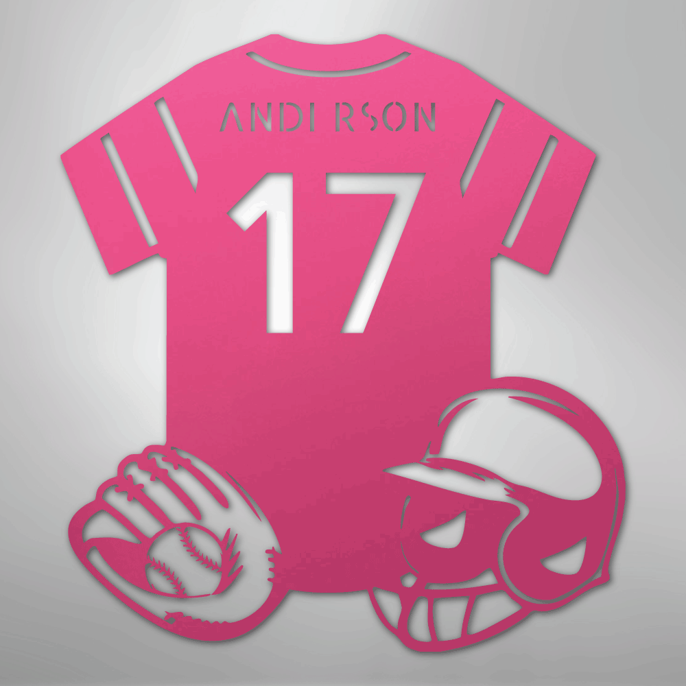 My Easy Monogram Steel Sign Pink / 24" Baseball Gear Monogram - Steel Sign