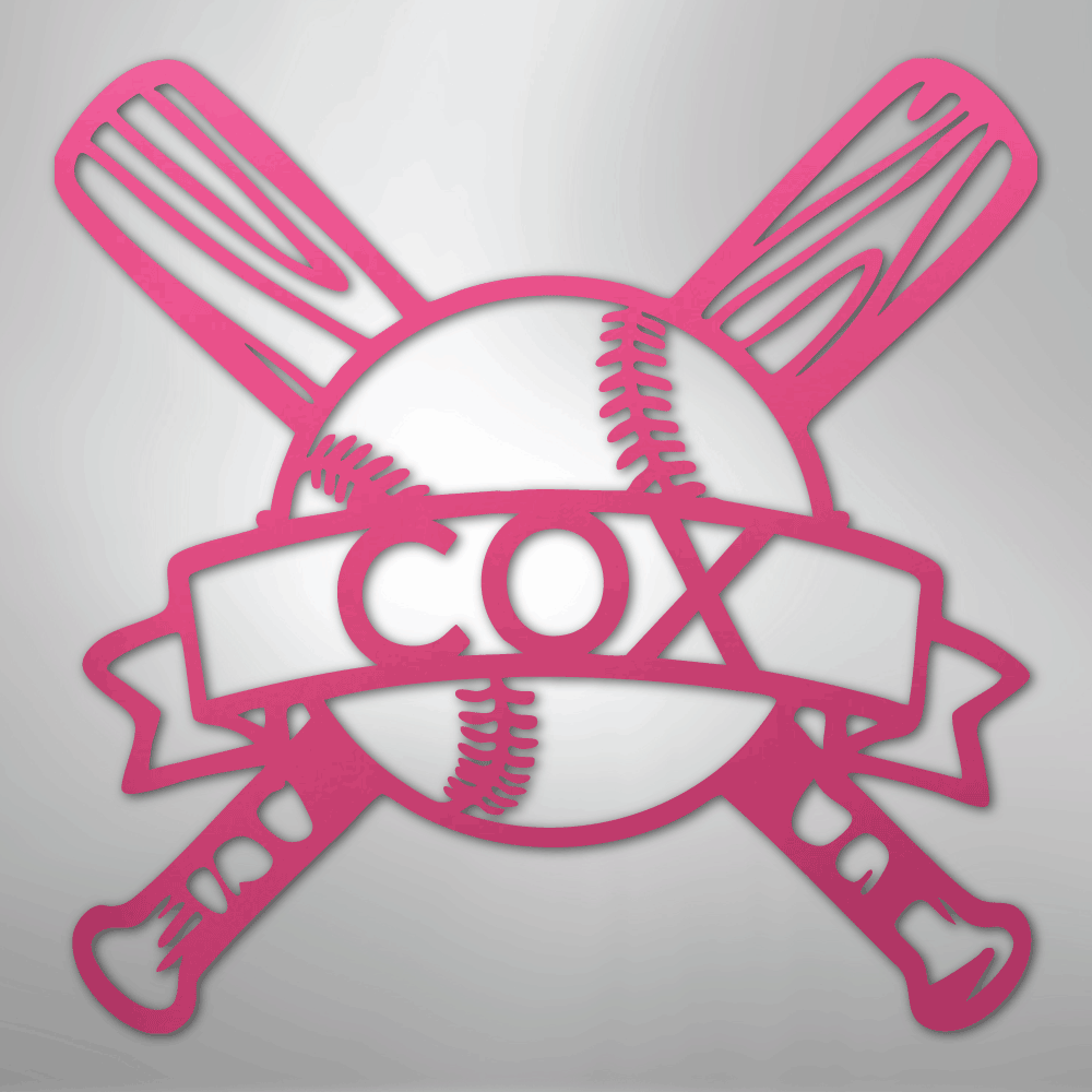 My Easy Monogram Steel Sign Pink / 24" Baseball Monogram - Metal Sign