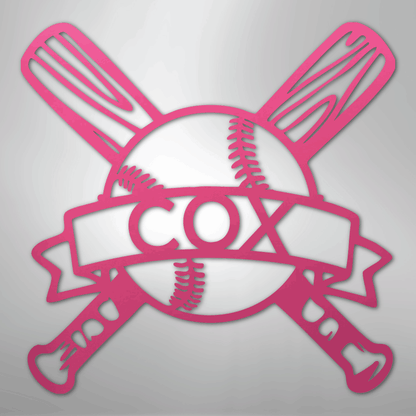 My Easy Monogram Steel Sign Pink / 24" Baseball Monogram - Metal Sign