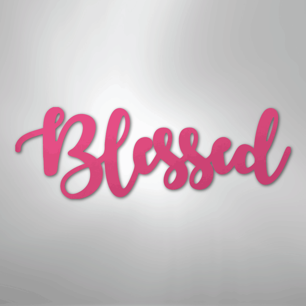 My Easy Monogram Steel Sign Pink / 24" Blessed Script - Steel Sign