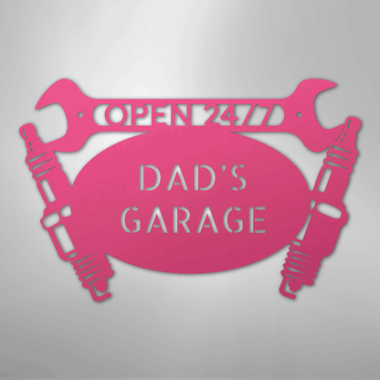 My Easy Monogram Steel Sign Pink / 24" Car Garage Monogram - Steel Sign
